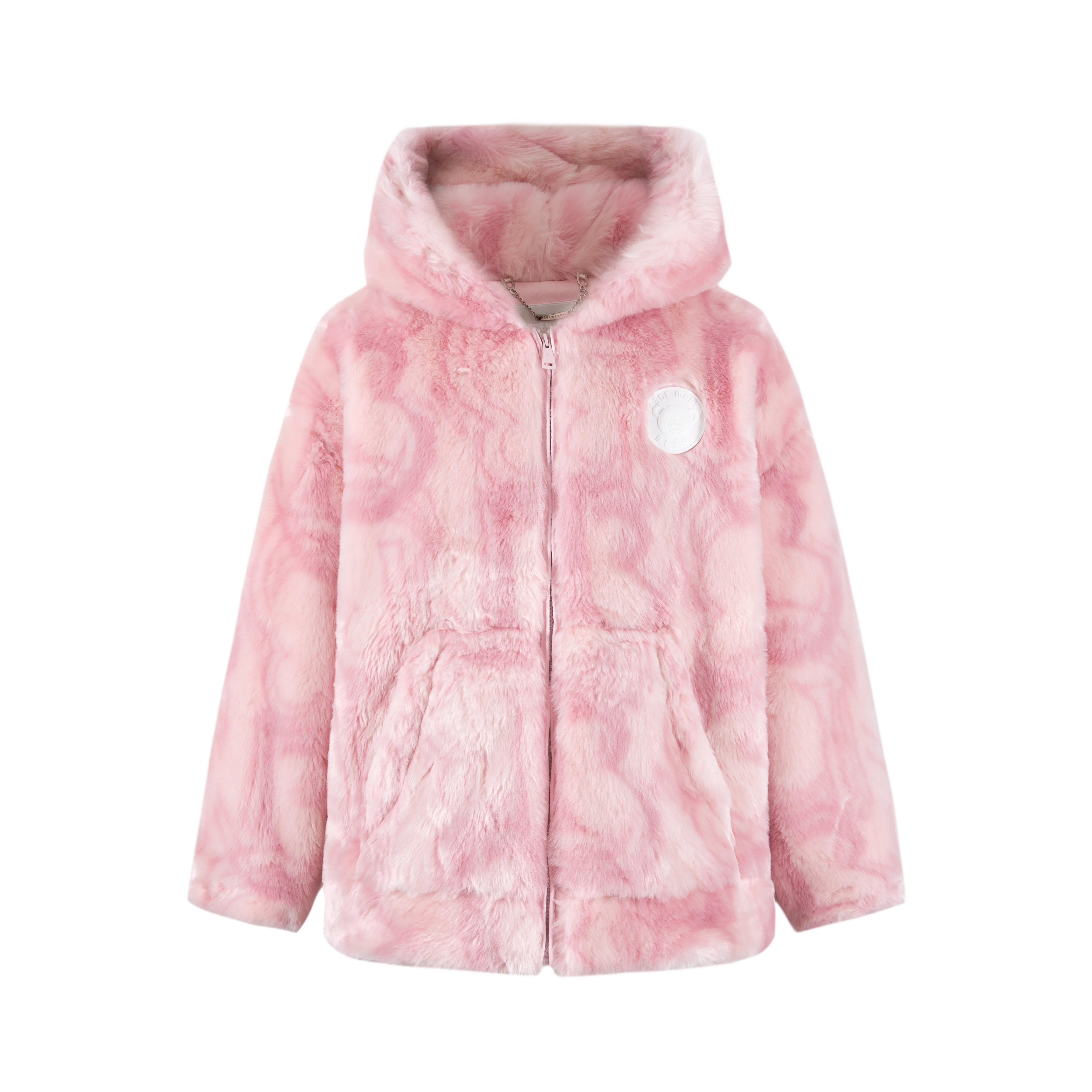 13DE MARZO Artificial Fur Logo Coat