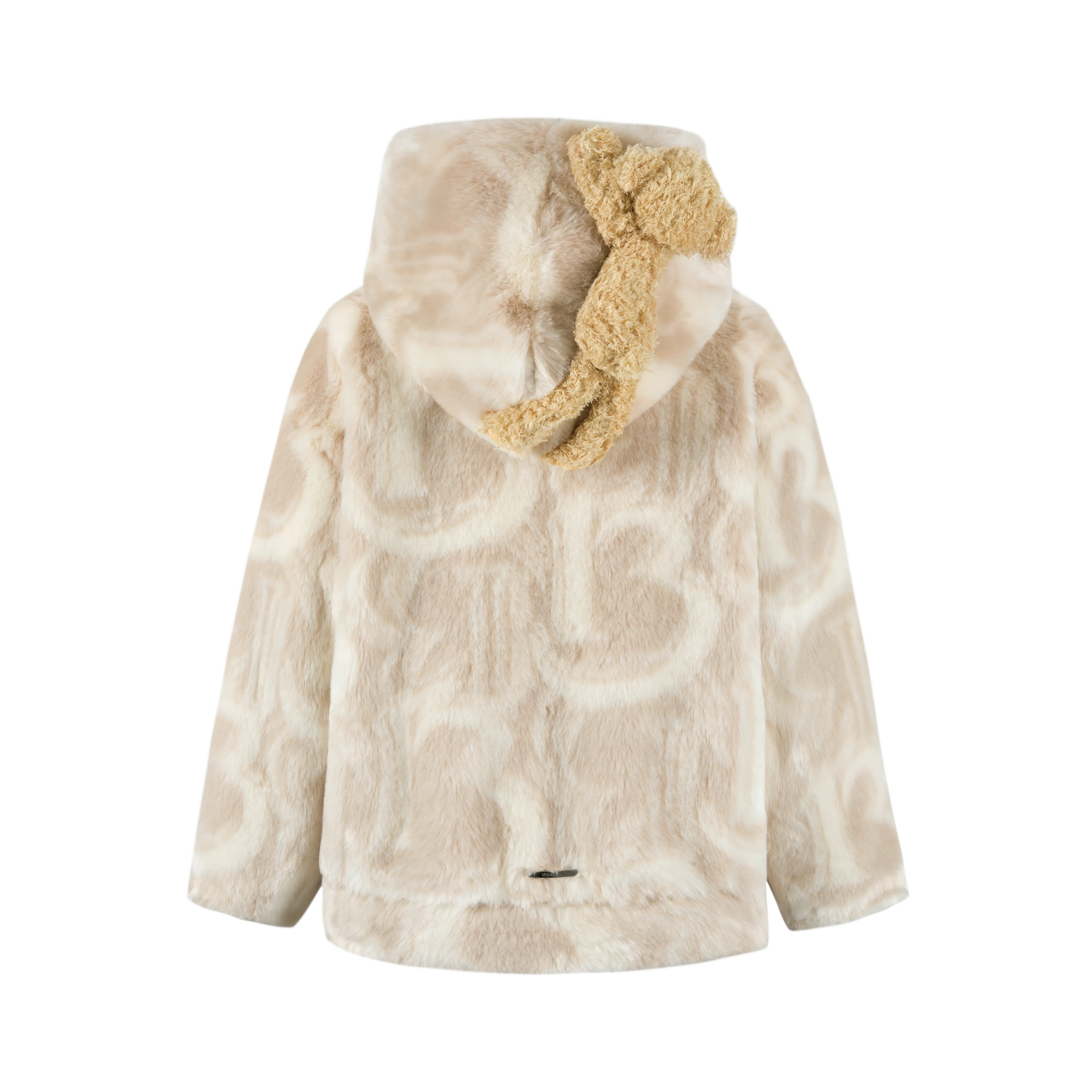 13DE MARZO Artificial Fur Logo Coat