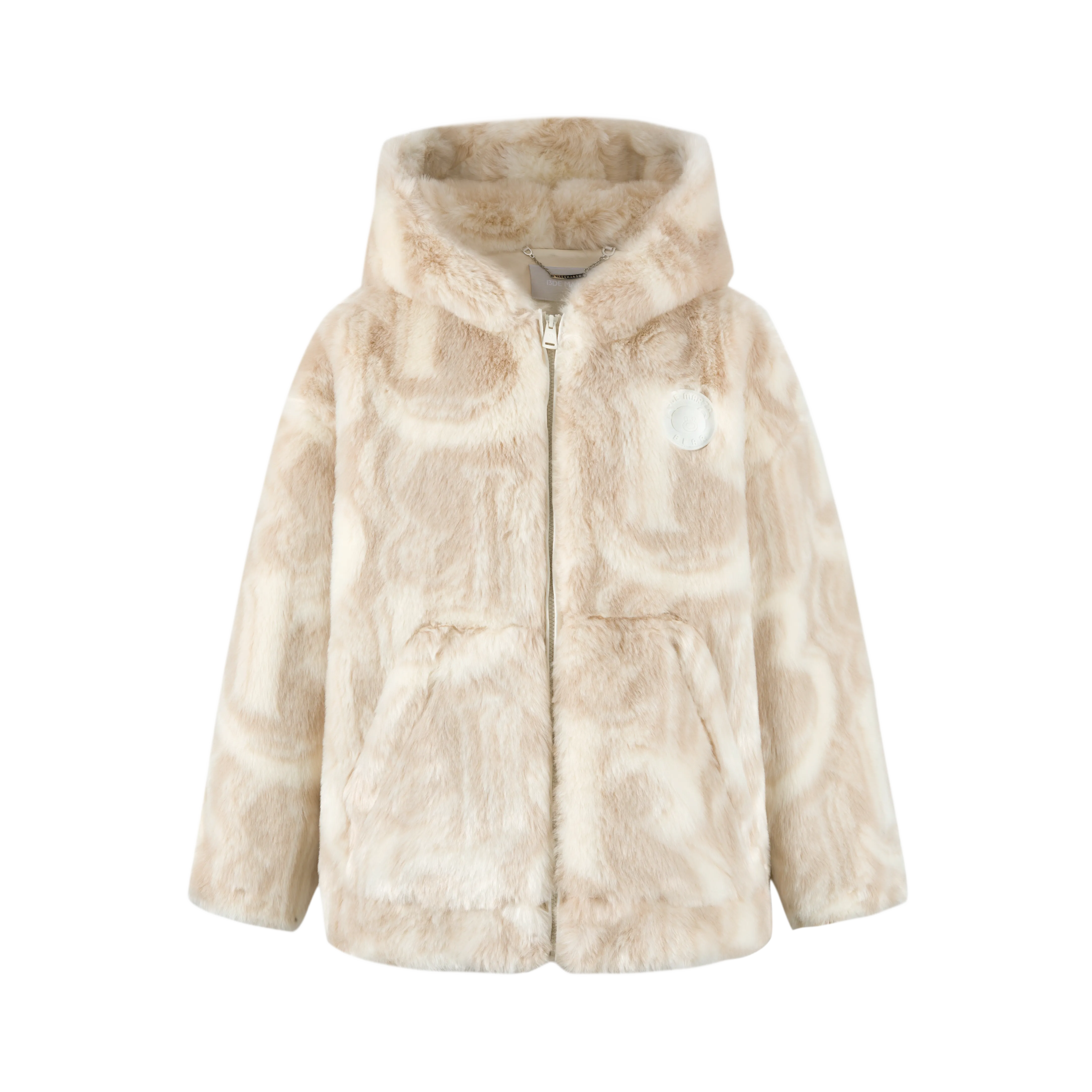 13DE MARZO Artificial Fur Logo Coat