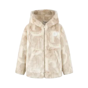 13DE MARZO Artificial Fur Logo Coat
