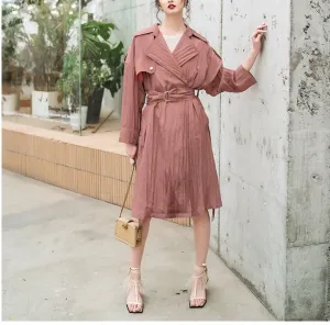 8GIRLS DESIGN BELTED LONGLINE TRENCH COAT