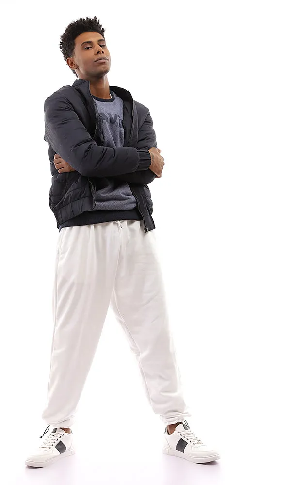 95822 Navy Blue Puffer Jacket With Side Pockets