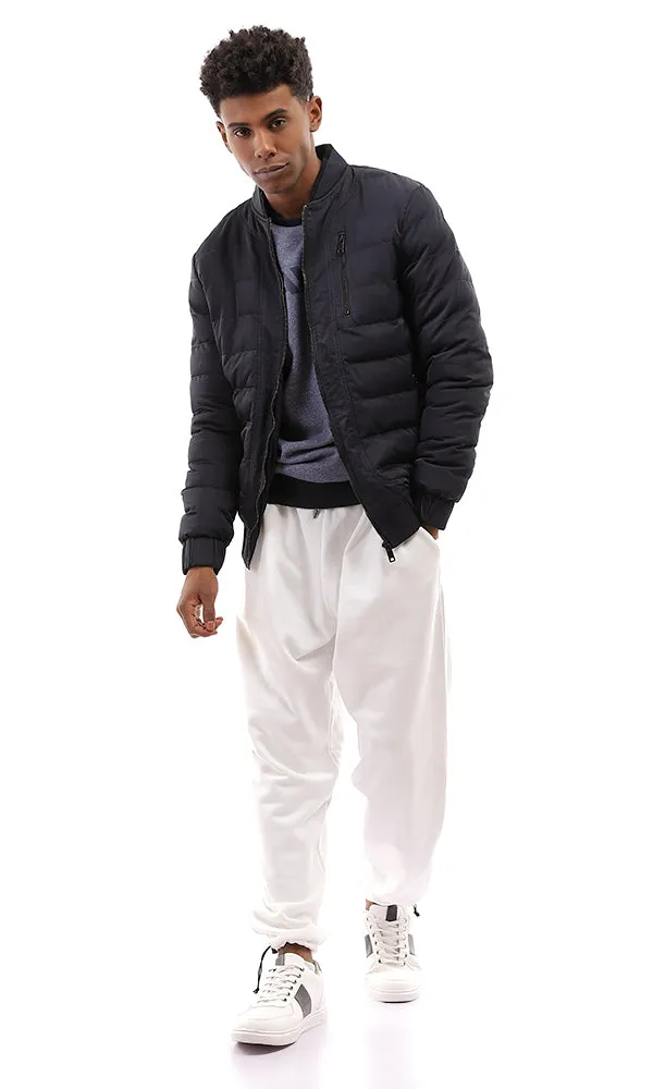 95822 Navy Blue Puffer Jacket With Side Pockets