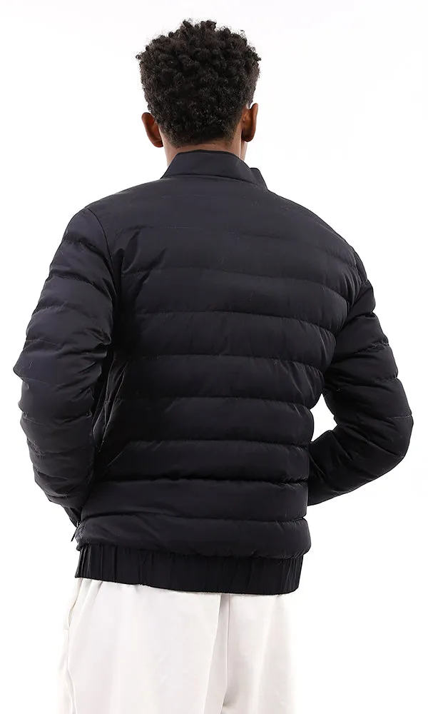 95822 Navy Blue Puffer Jacket With Side Pockets