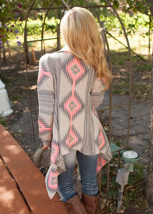 Aztec Printed Knitted Coat