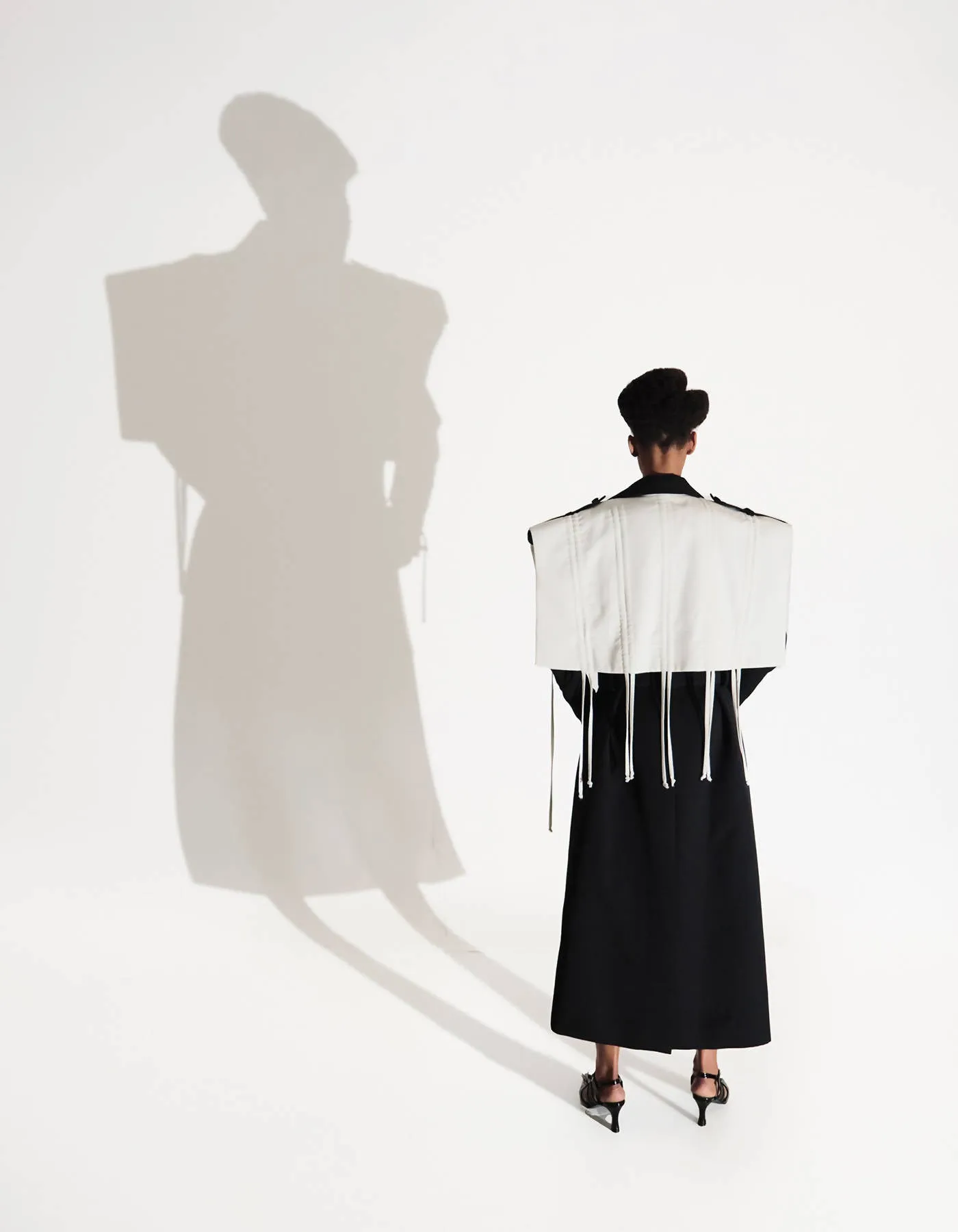 B&W Layered Trench Coat