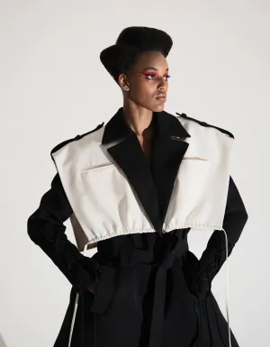 B&W Layered Trench Coat