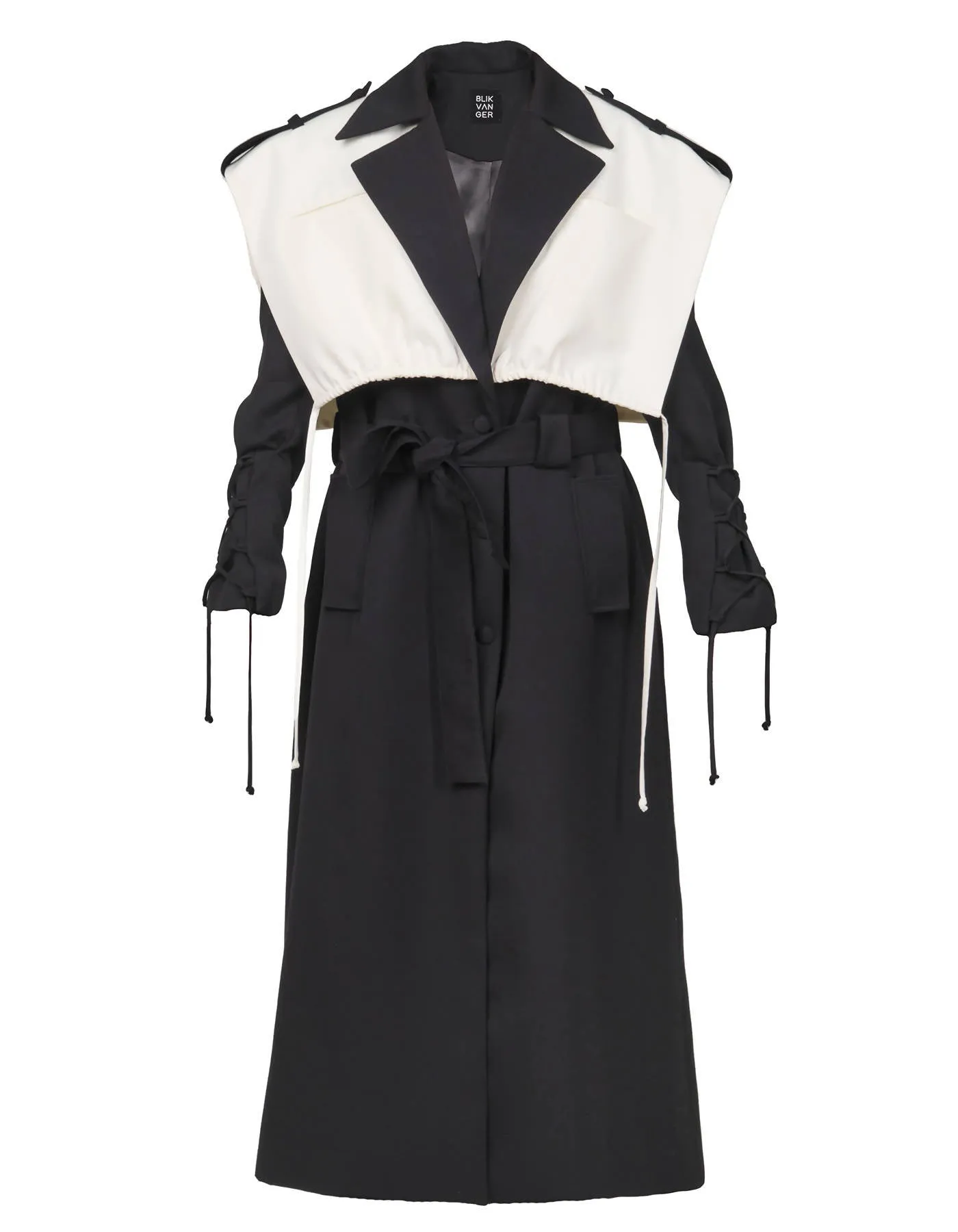 B&W Layered Trench Coat
