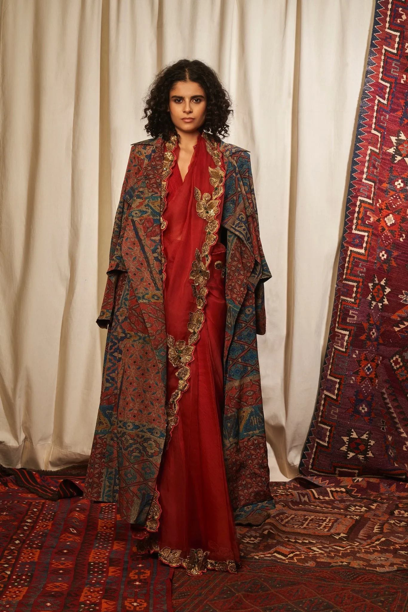 Carpet Print Trench Coat
