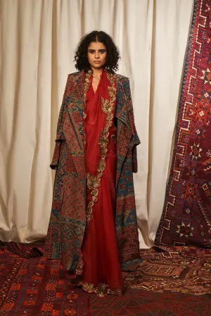Carpet Print Trench Coat