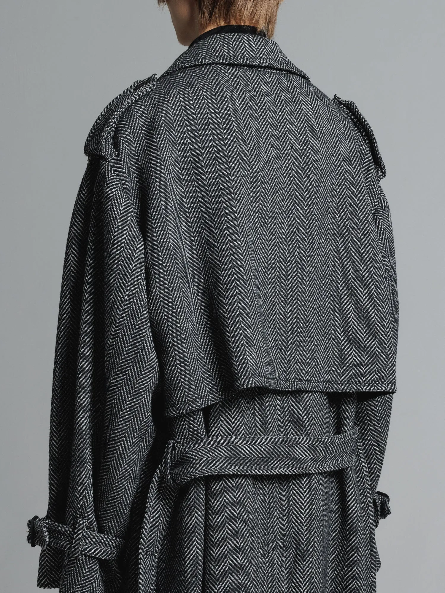 CERRUTI TWEED OVERSIZED MAXI TRENCH COAT [2024A/W]