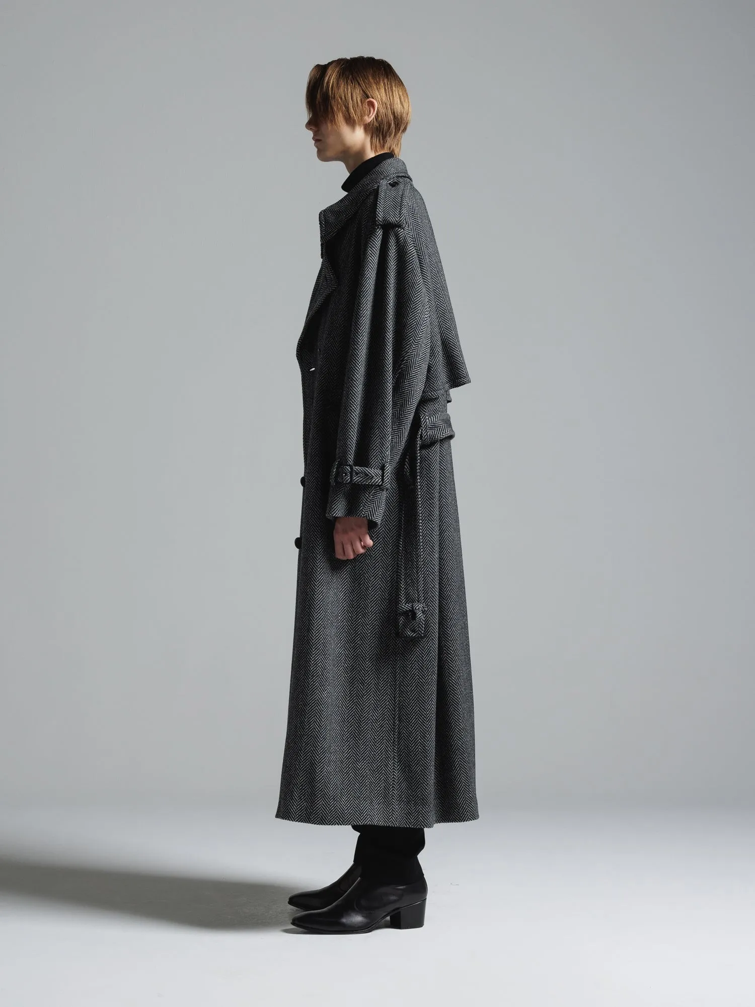 CERRUTI TWEED OVERSIZED MAXI TRENCH COAT [2024A/W]