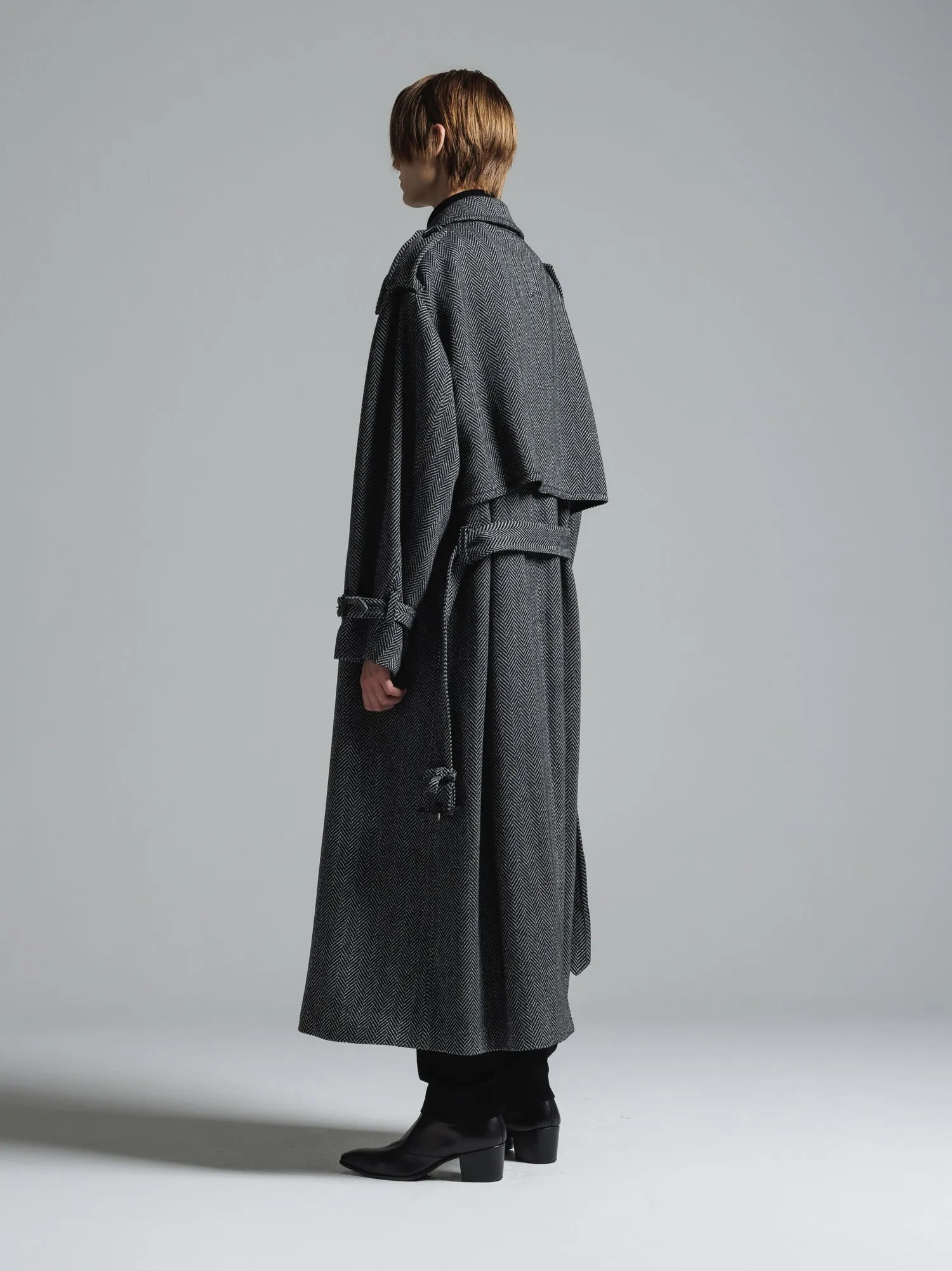 CERRUTI TWEED OVERSIZED MAXI TRENCH COAT [2024A/W]