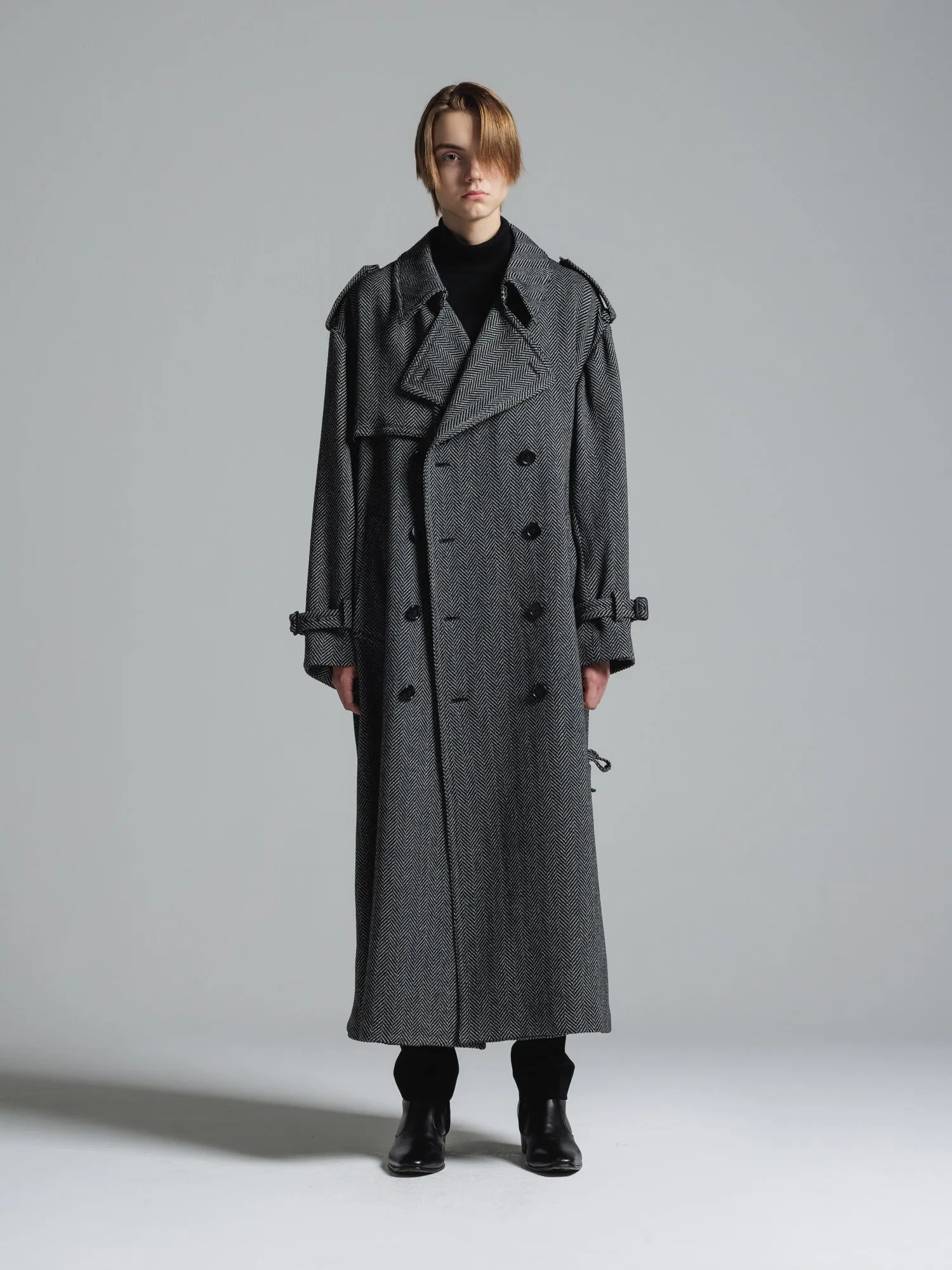 CERRUTI TWEED OVERSIZED MAXI TRENCH COAT [2024A/W]
