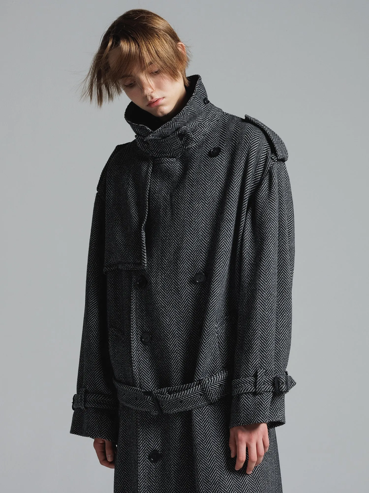 CERRUTI TWEED OVERSIZED MAXI TRENCH COAT [2024A/W]