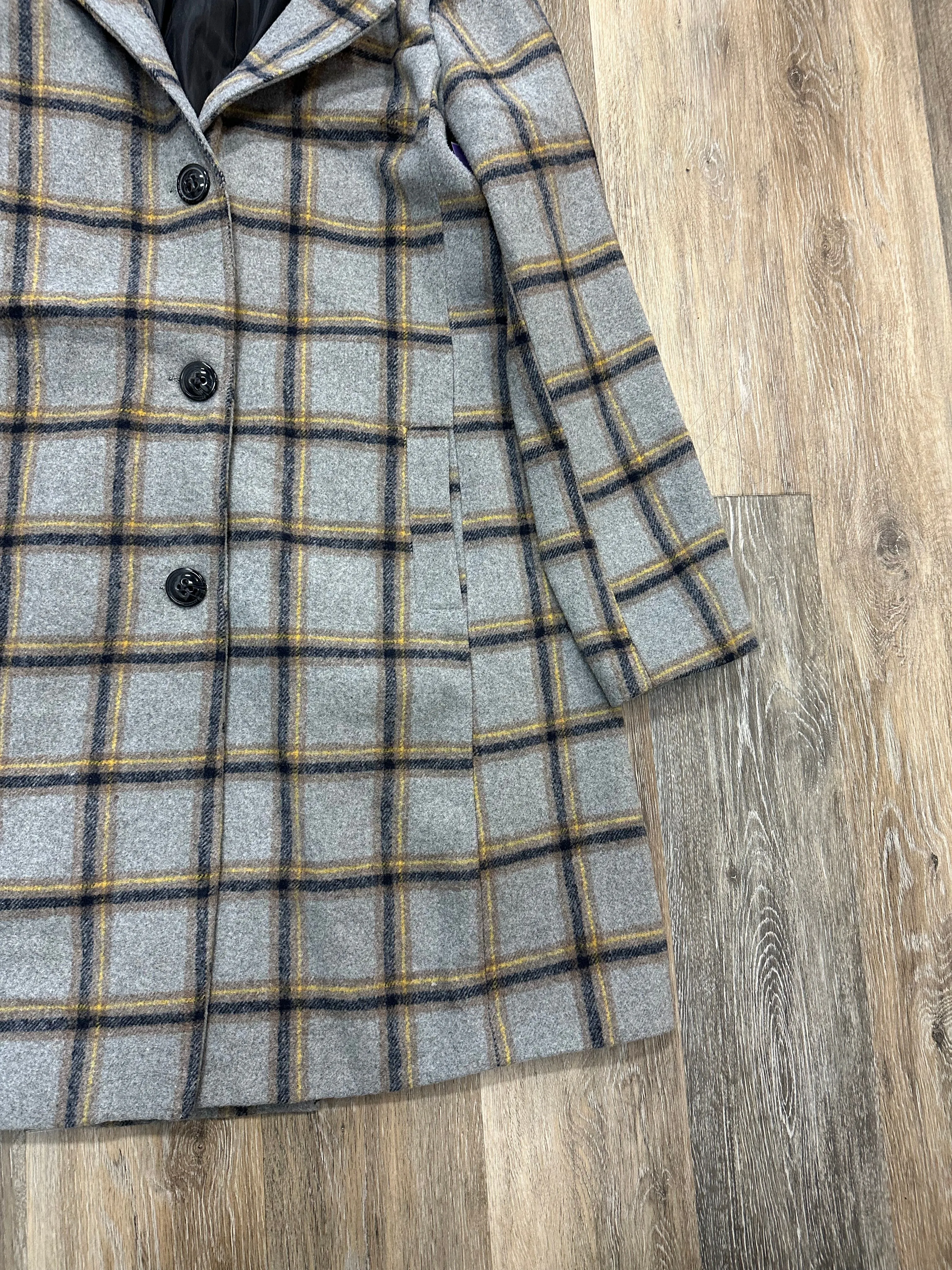 Coat Trench Coat By Jolt In Grey, Size: L
