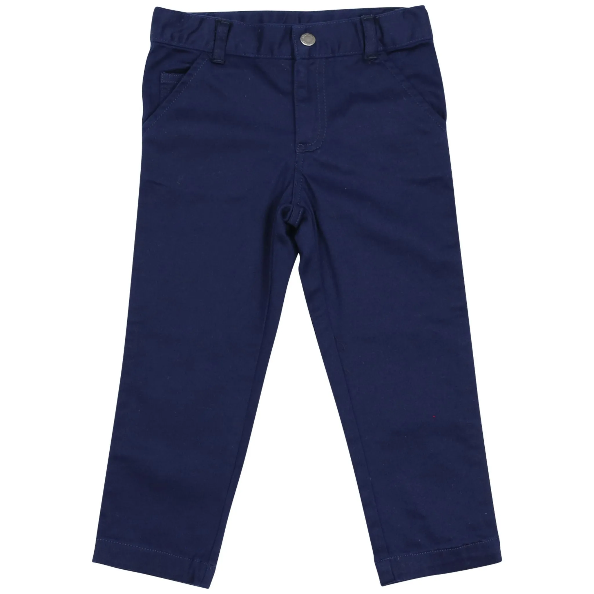 Cotton Stretch Twill Chino with Adjustable Waist Navy