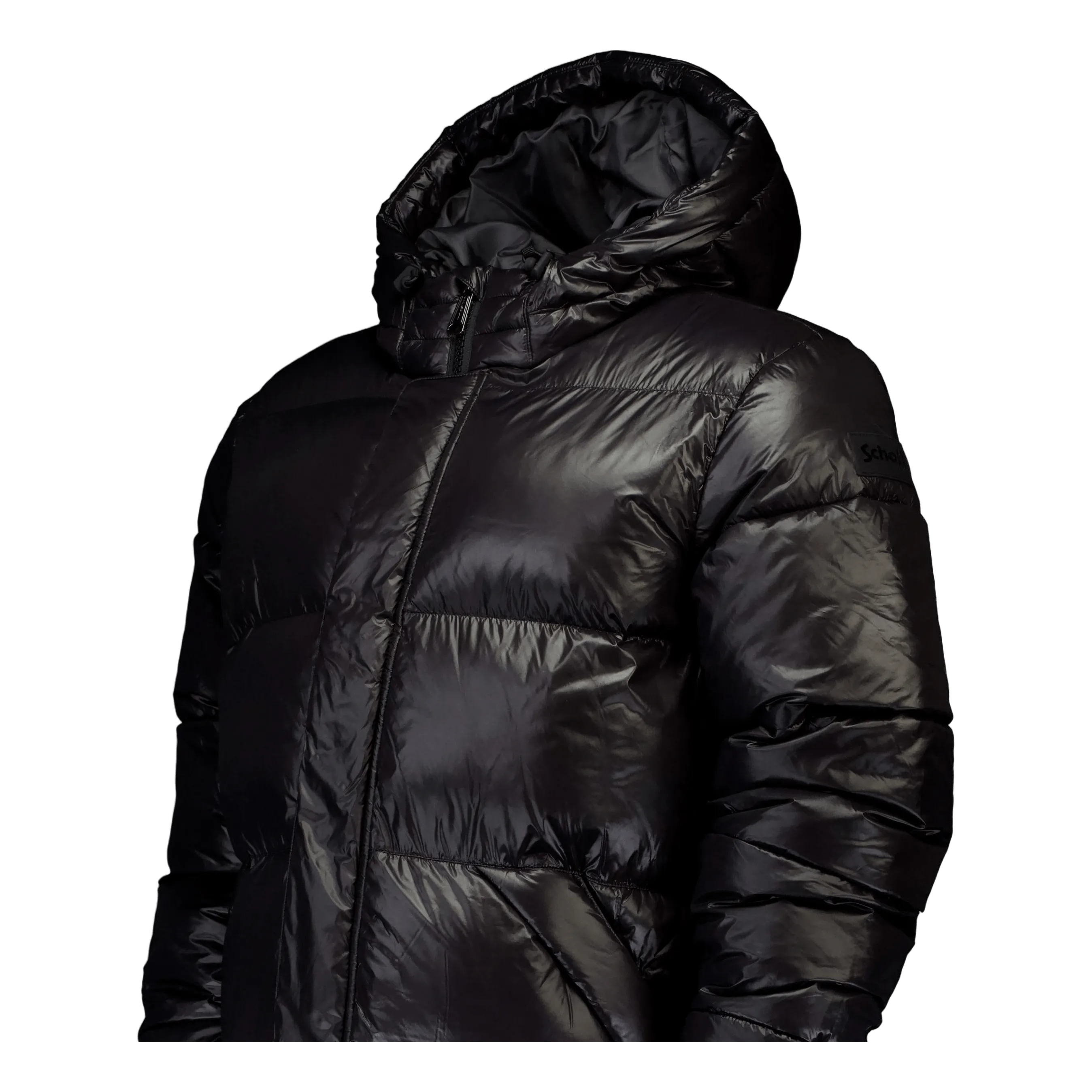 Doudoune Longue Nylon Brillant Black