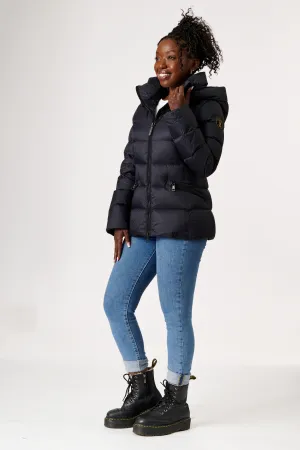 Eira Short Down Jacket | Matte Black & Black