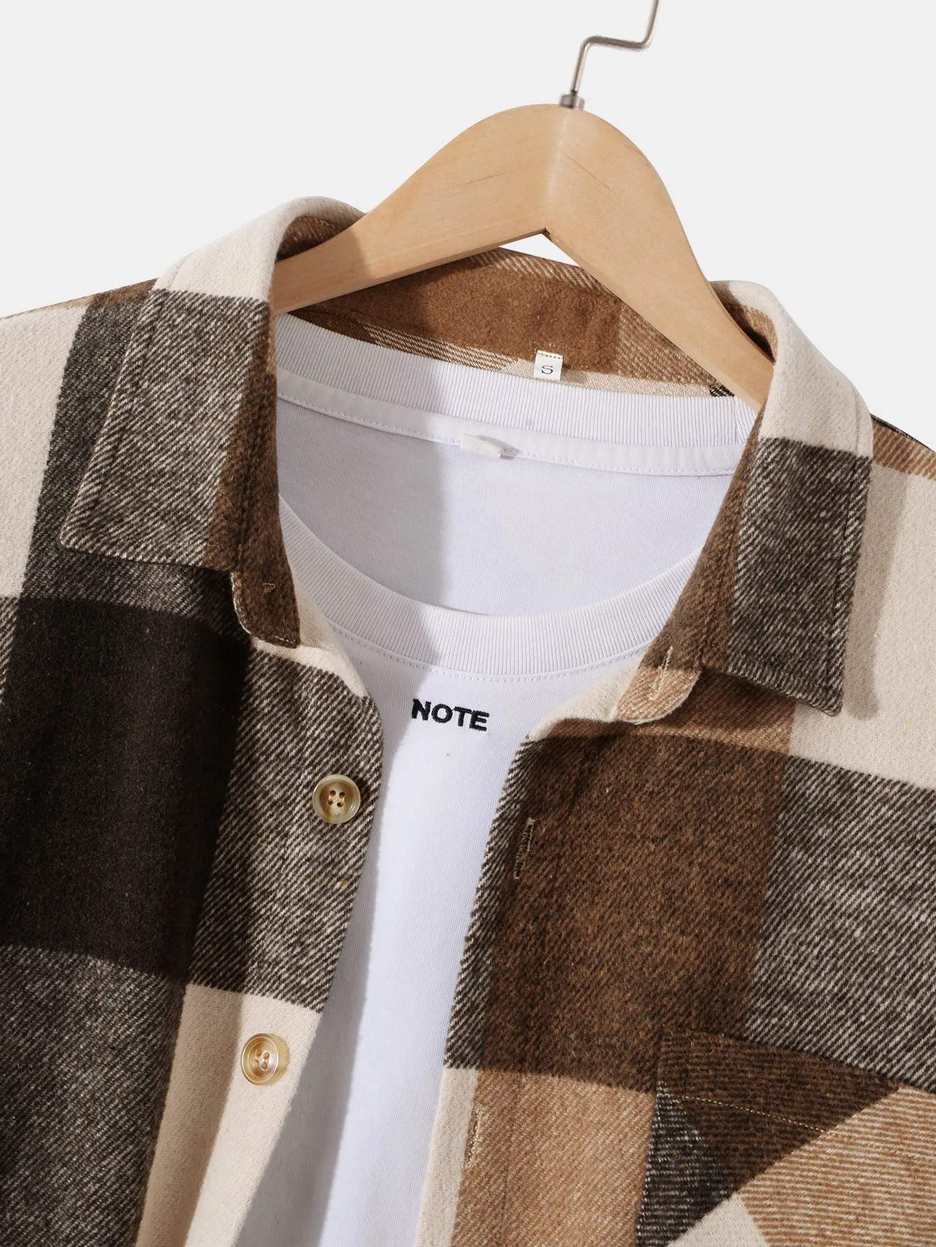 Flannel Plaid Overshirt & Chino Cargo Jogger Pants