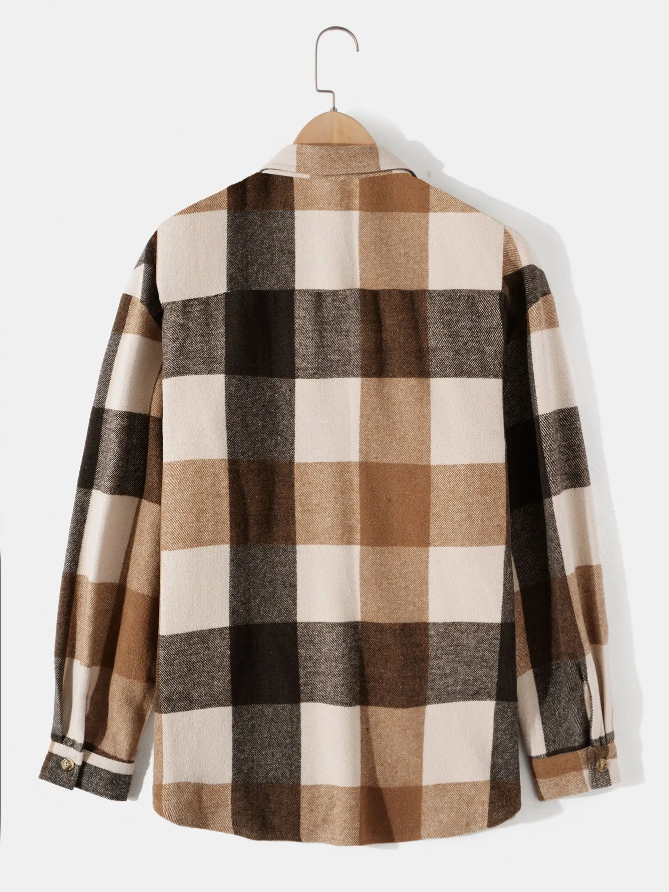Flannel Plaid Overshirt & Chino Cargo Jogger Pants