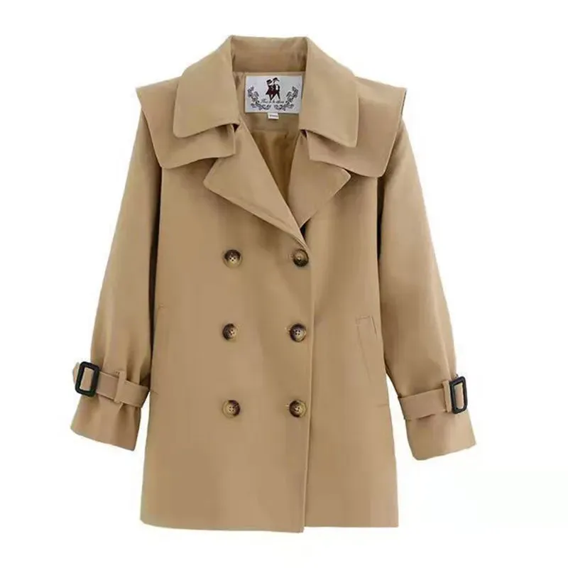 Girls Windbreaker Trench Coat Windproof Mid-Length Jacket Overcoat