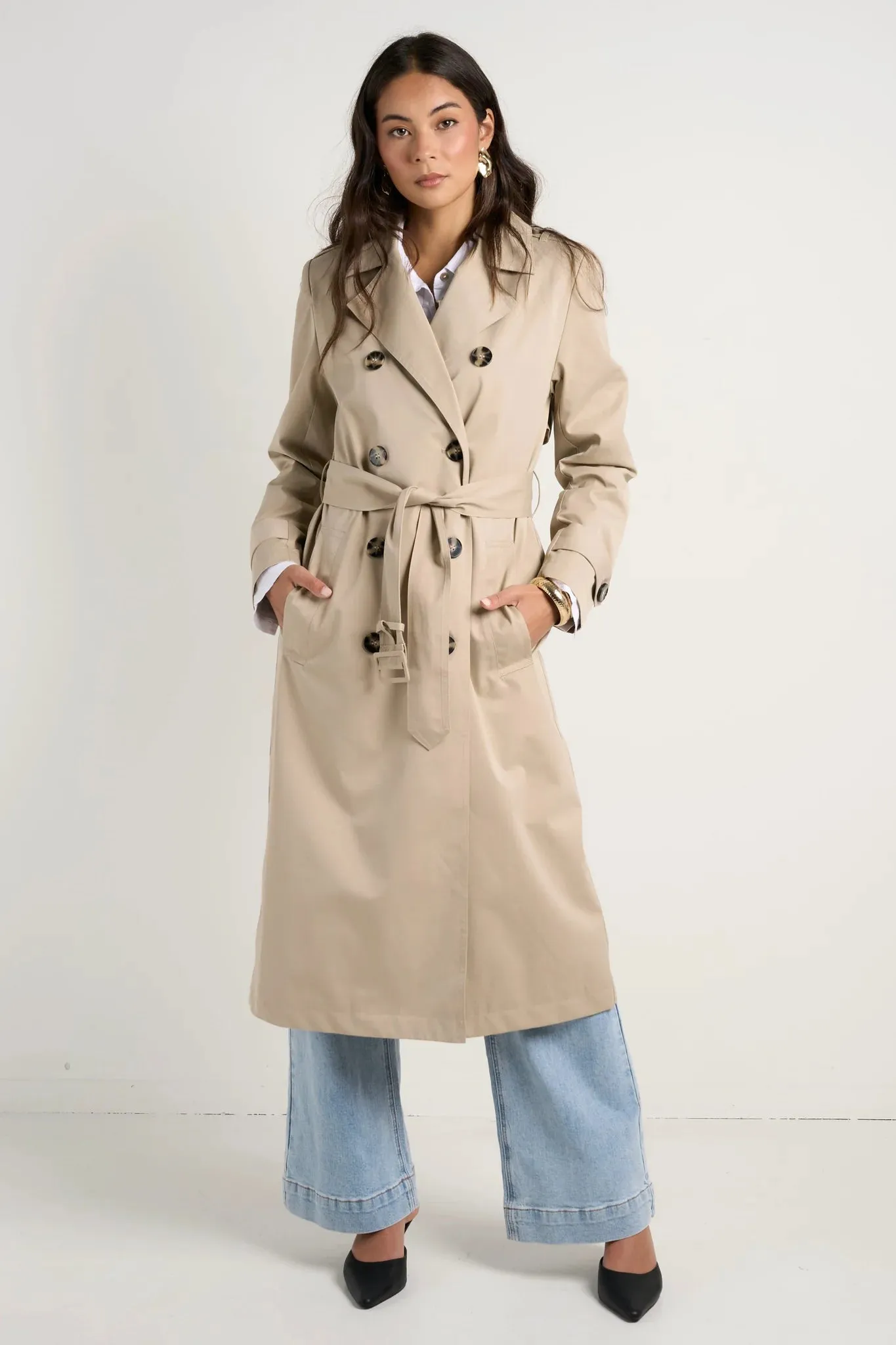 Kensington Trench Coat Stone