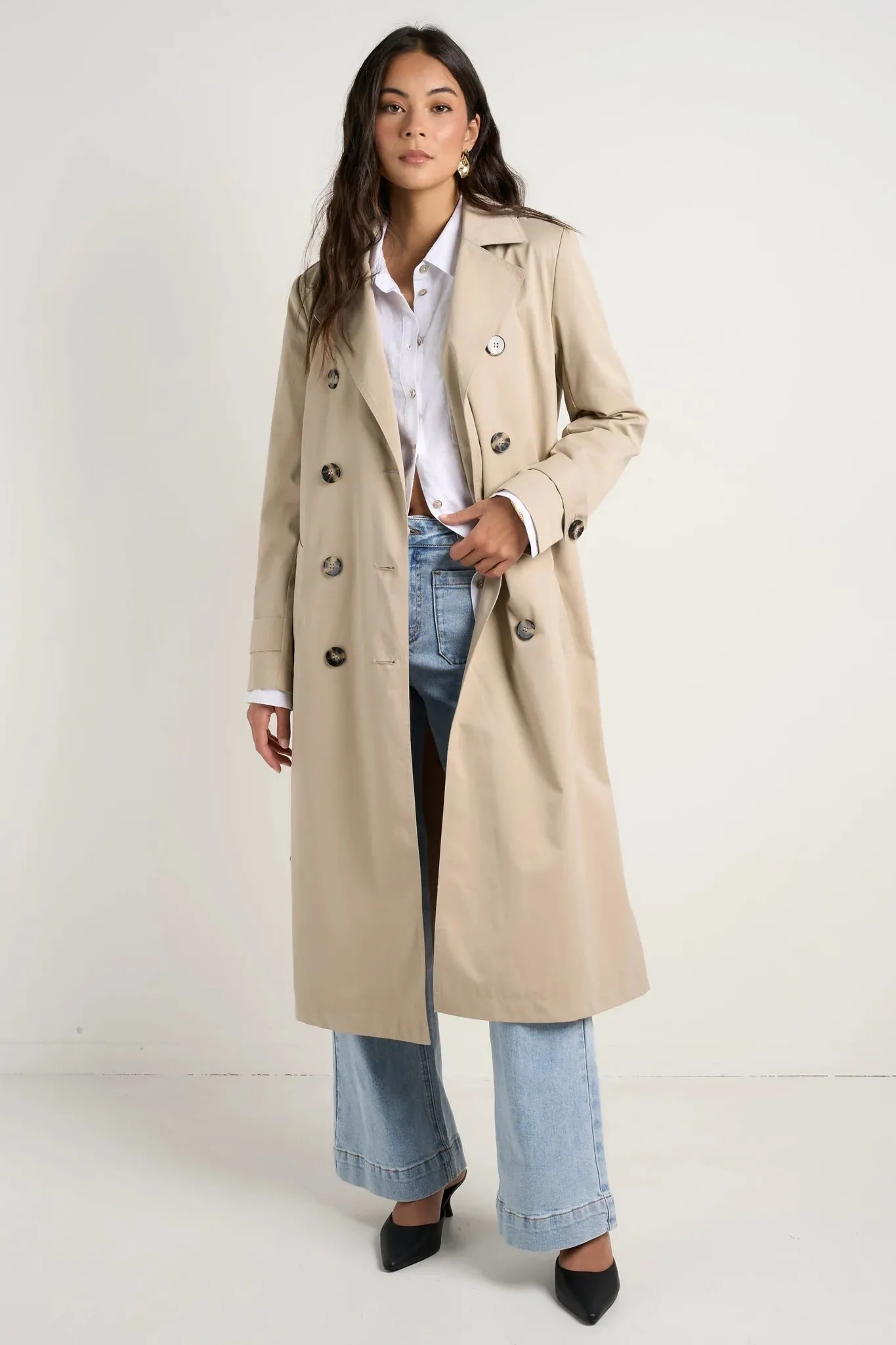 Kensington Trench Coat Stone