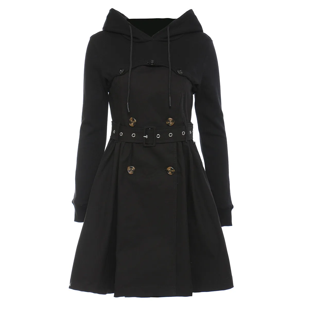 Knitted Detachable Two-Piece Midi Trench Coat Set