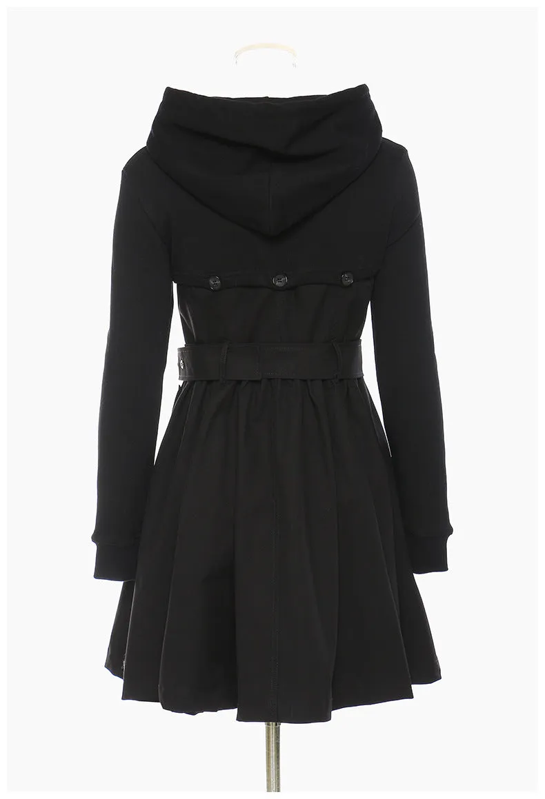 Knitted Detachable Two-Piece Midi Trench Coat Set