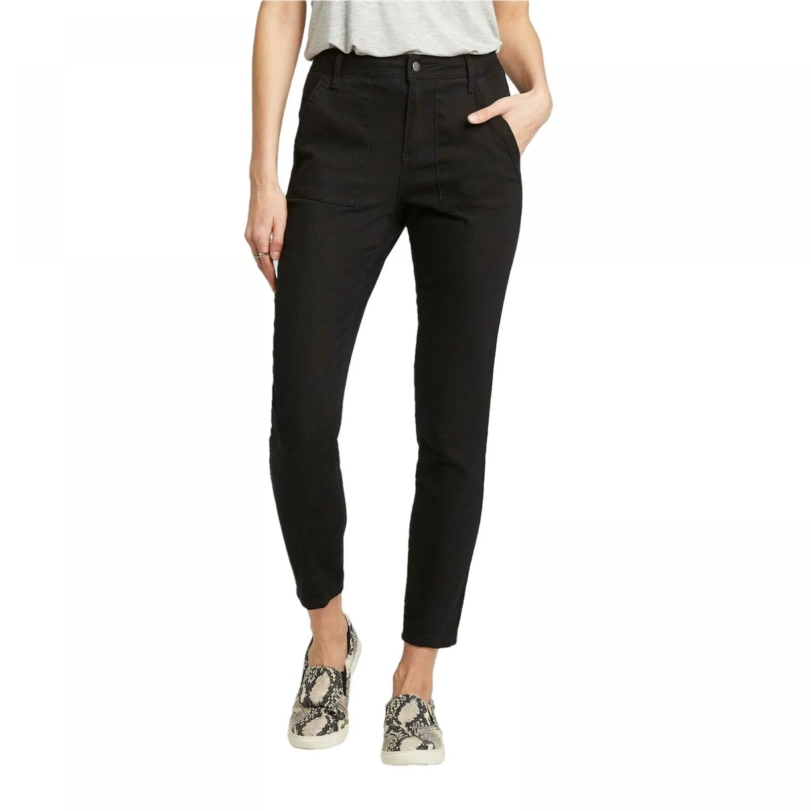 Knox Rose Women's Mid Rise Straight Fit Chino Pants