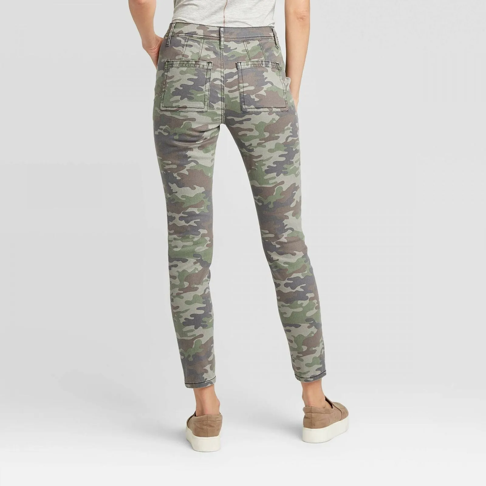 Knox Rose Women's Mid Rise Straight Fit Chino Pants