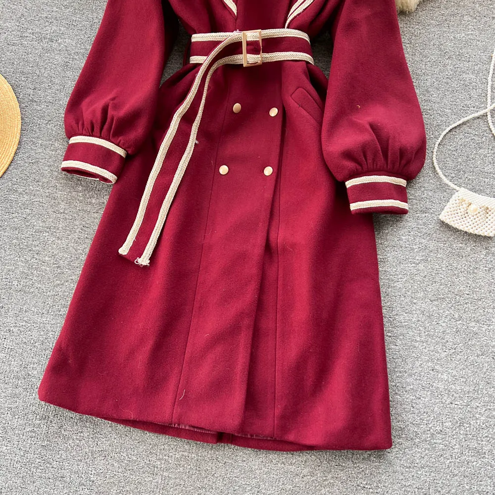 Lapel Double-breasted Trench Coat
