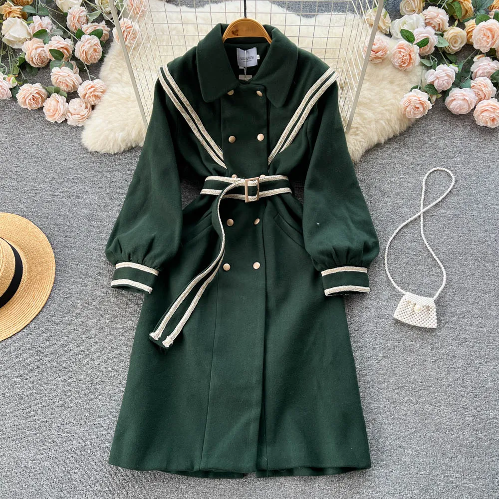 Lapel Double-breasted Trench Coat