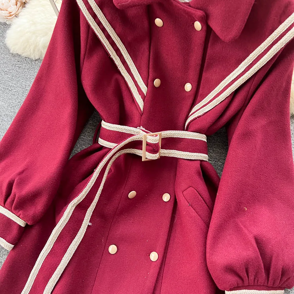 Lapel Double-breasted Trench Coat