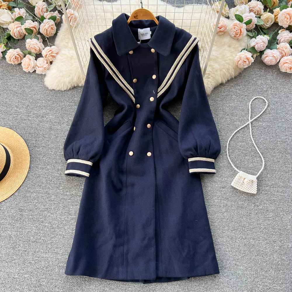 Lapel Double-breasted Trench Coat