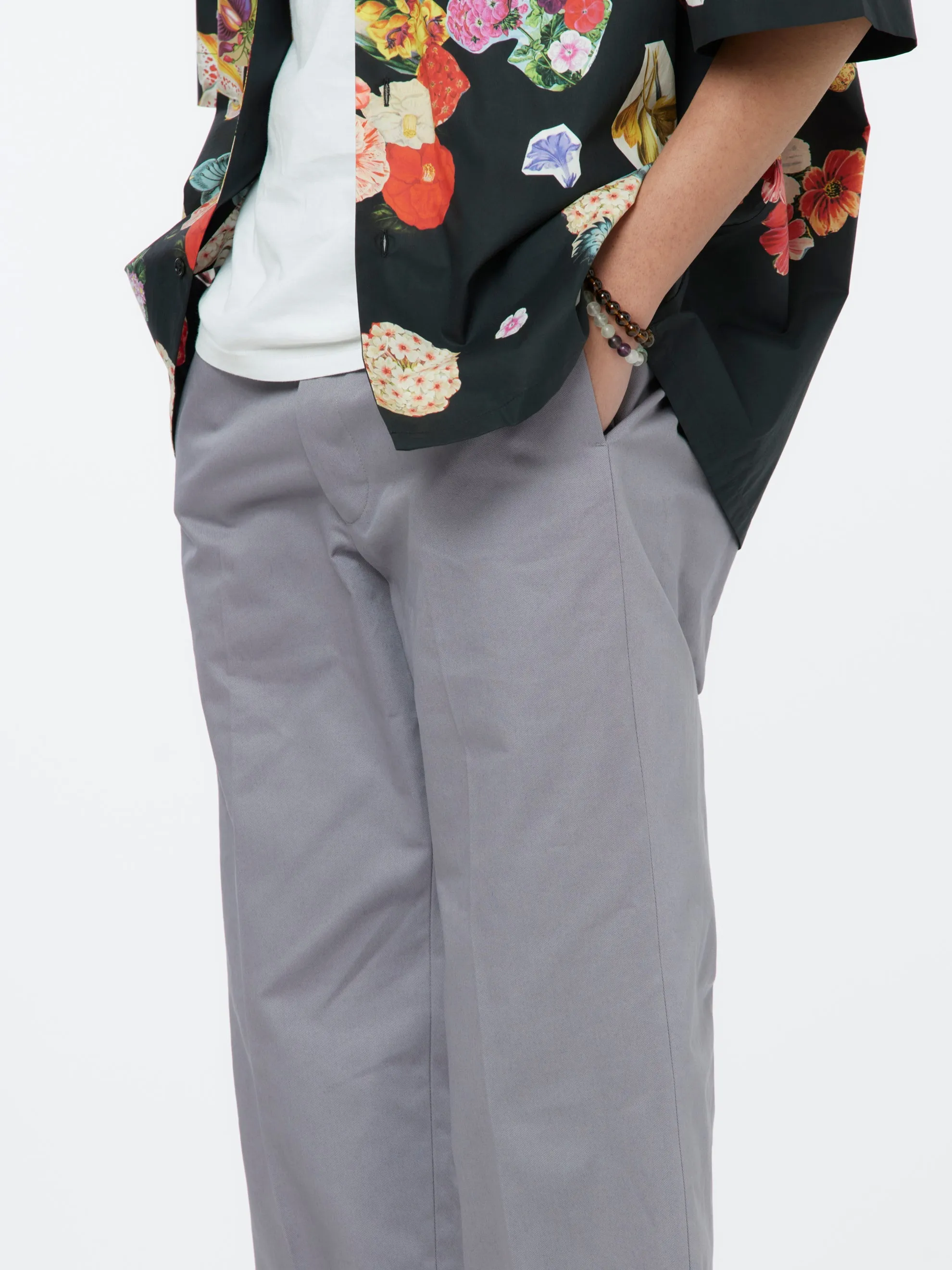 Leather Lace Chino Pants (Mercury)