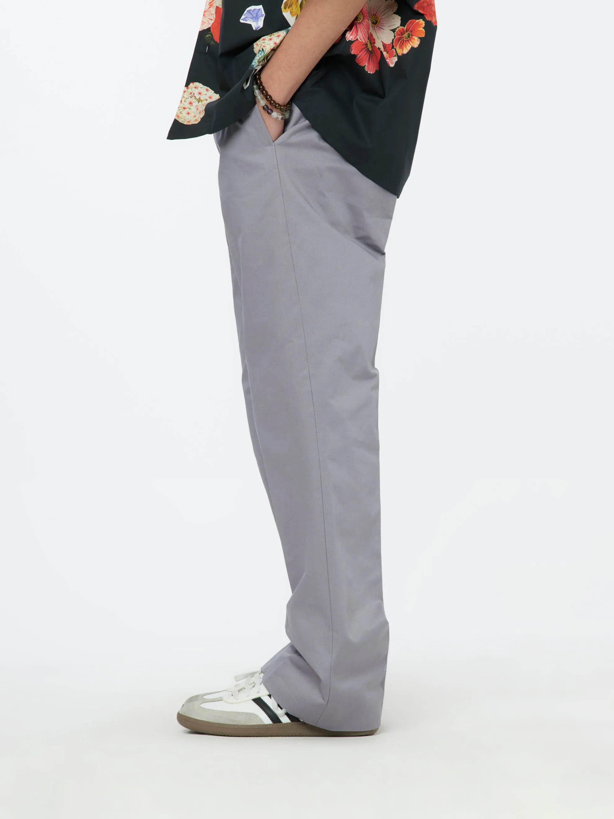 Leather Lace Chino Pants (Mercury)