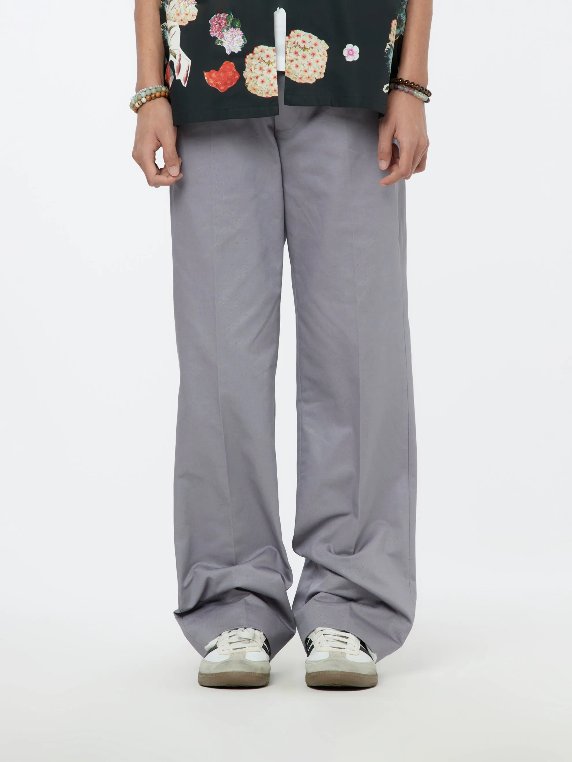 Leather Lace Chino Pants (Mercury)