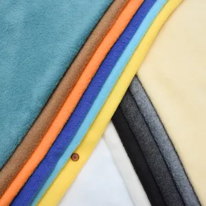 Made in China Polyester Anti-pilling Fleece Fabric Solid Color