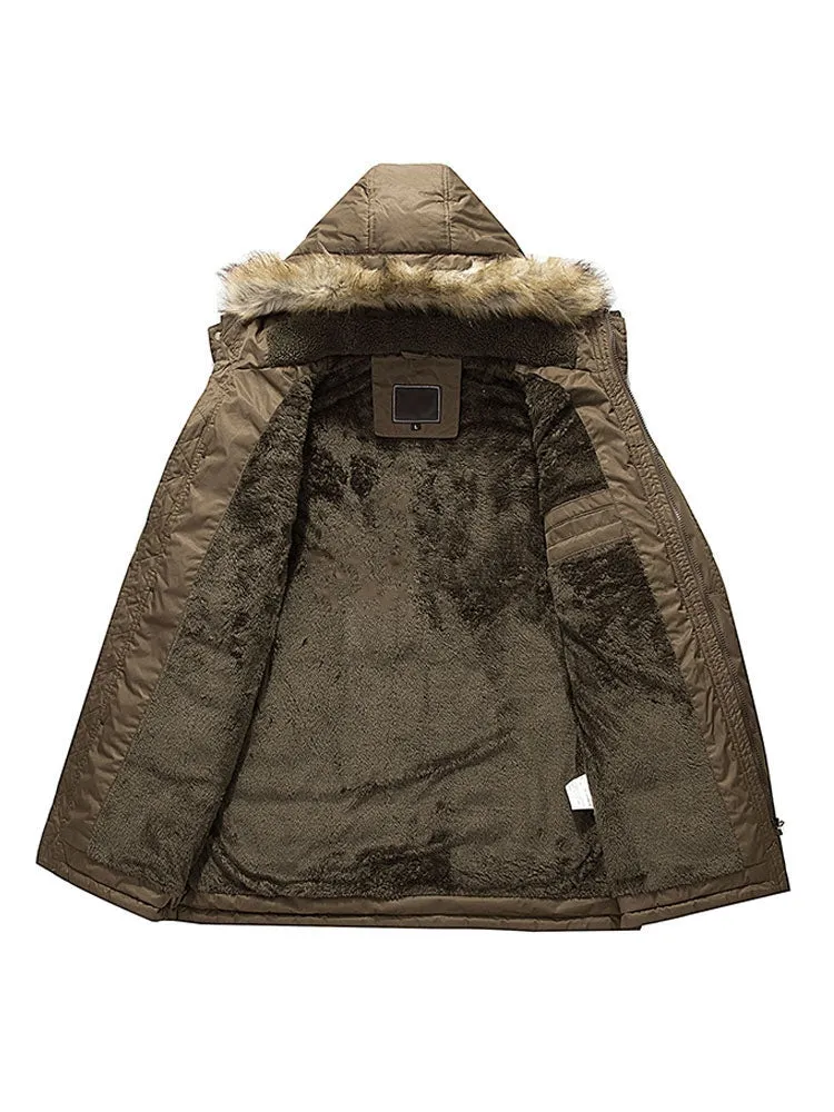 Men's Autumn/Winter Warm Cotton-Down Thick Loose Parka
