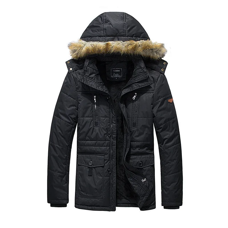 Men's Autumn/Winter Warm Cotton-Down Thick Loose Parka
