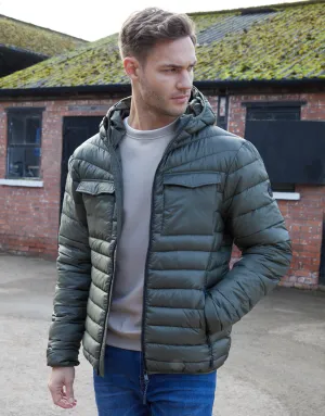 Men's Khaki Hooded Puffer Jacket