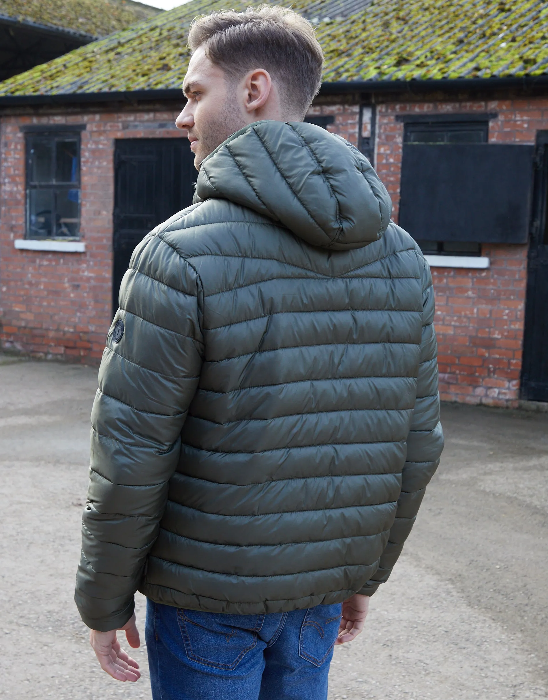 Men's Khaki Hooded Puffer Jacket