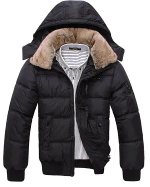 Men's Solid Color Thick Winter Jacket