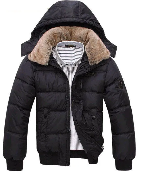 Men's Solid Color Thick Winter Jacket