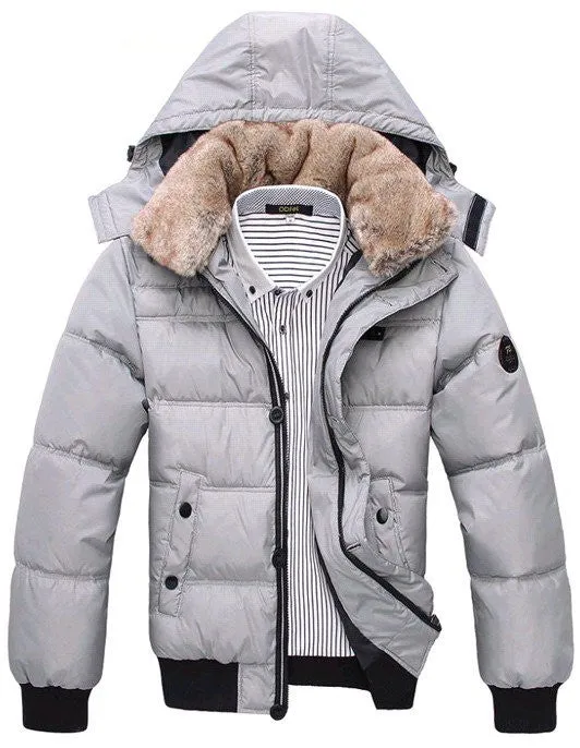 Men's Solid Color Thick Winter Jacket