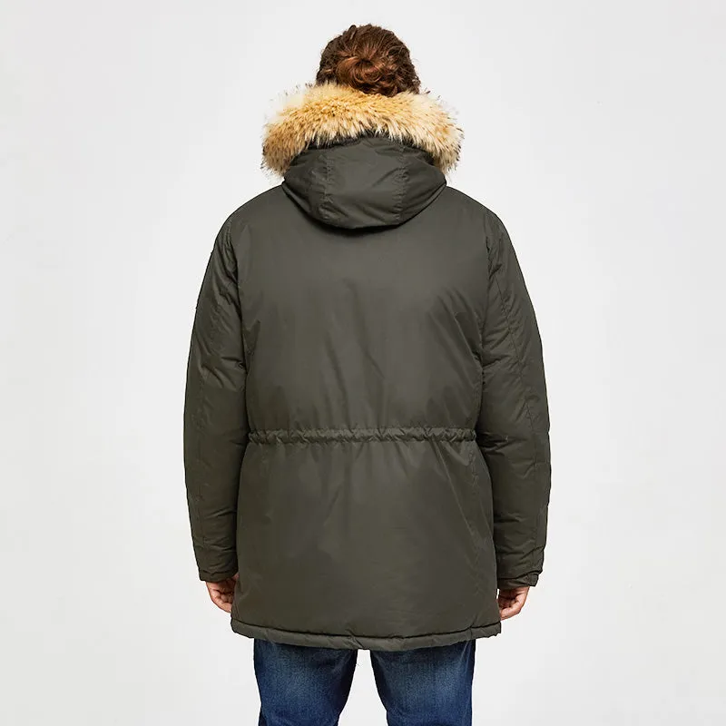 Men's Winter Casual Hooded Warm Polyester Parka