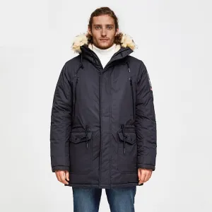 Men's Winter Casual Hooded Warm Polyester Parka