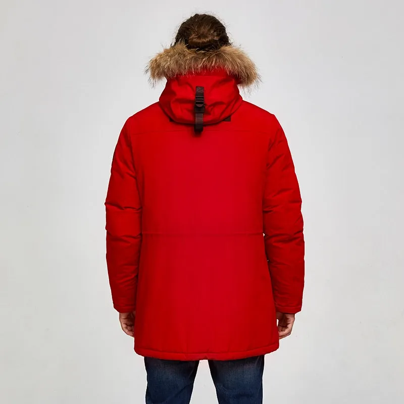 Men's Winter Casual Hooded Waterproof Parka With Pockets